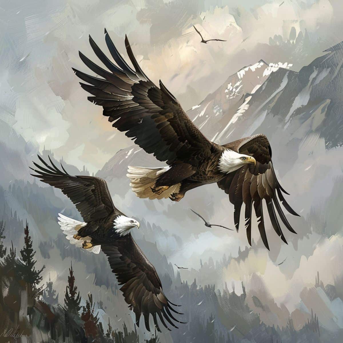 5 eagles flying together meaning