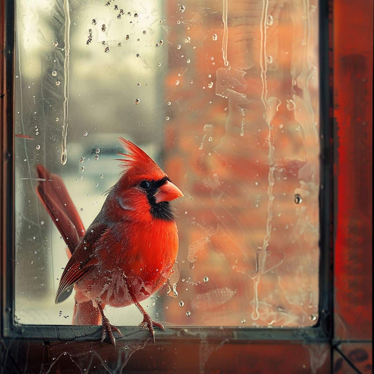 cardinal tapping on window