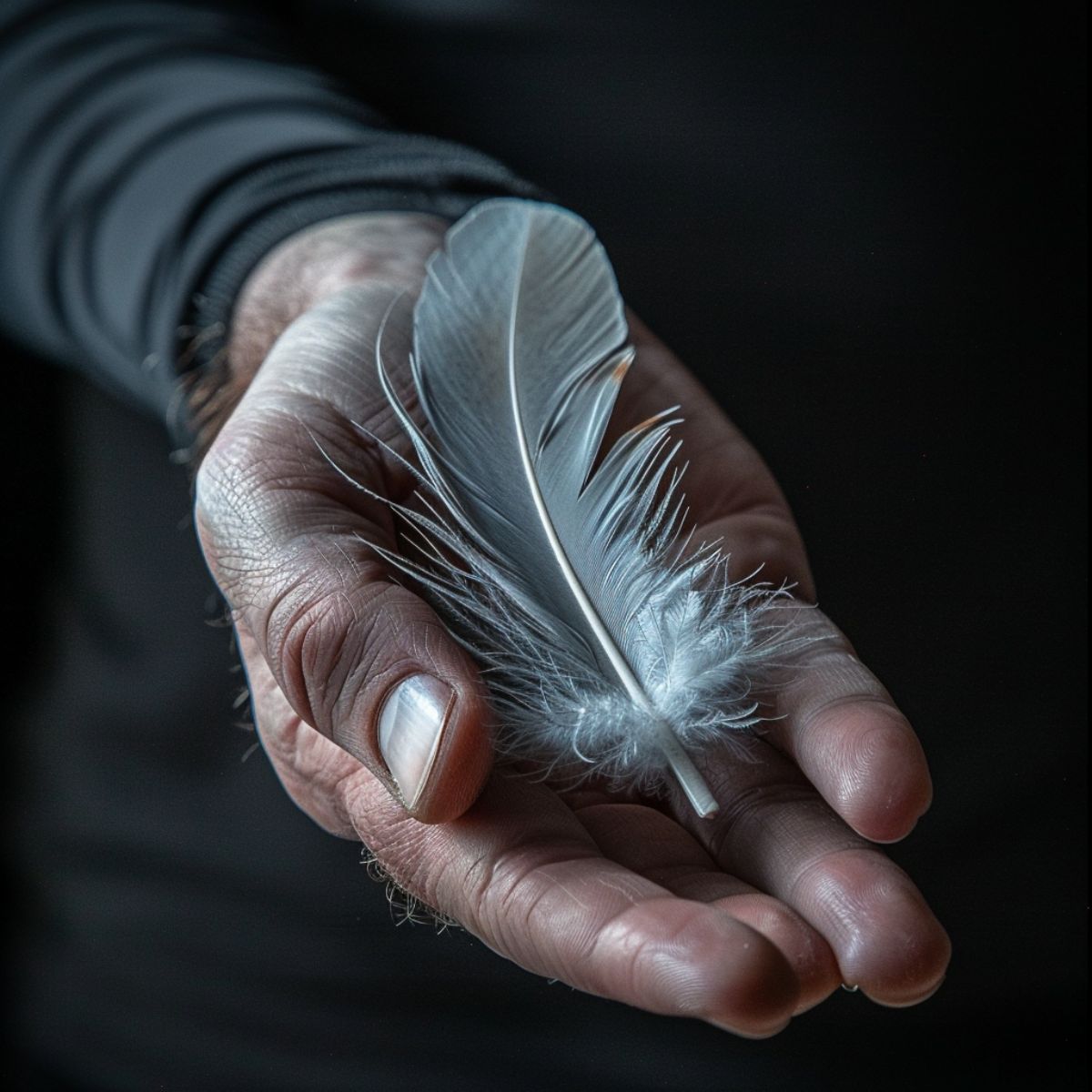 grey and white mixed feather meaning