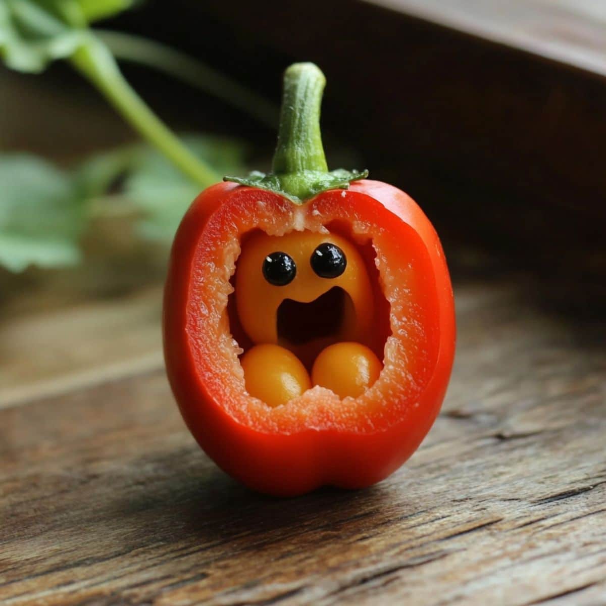 bell pepper growing inside bell pepper