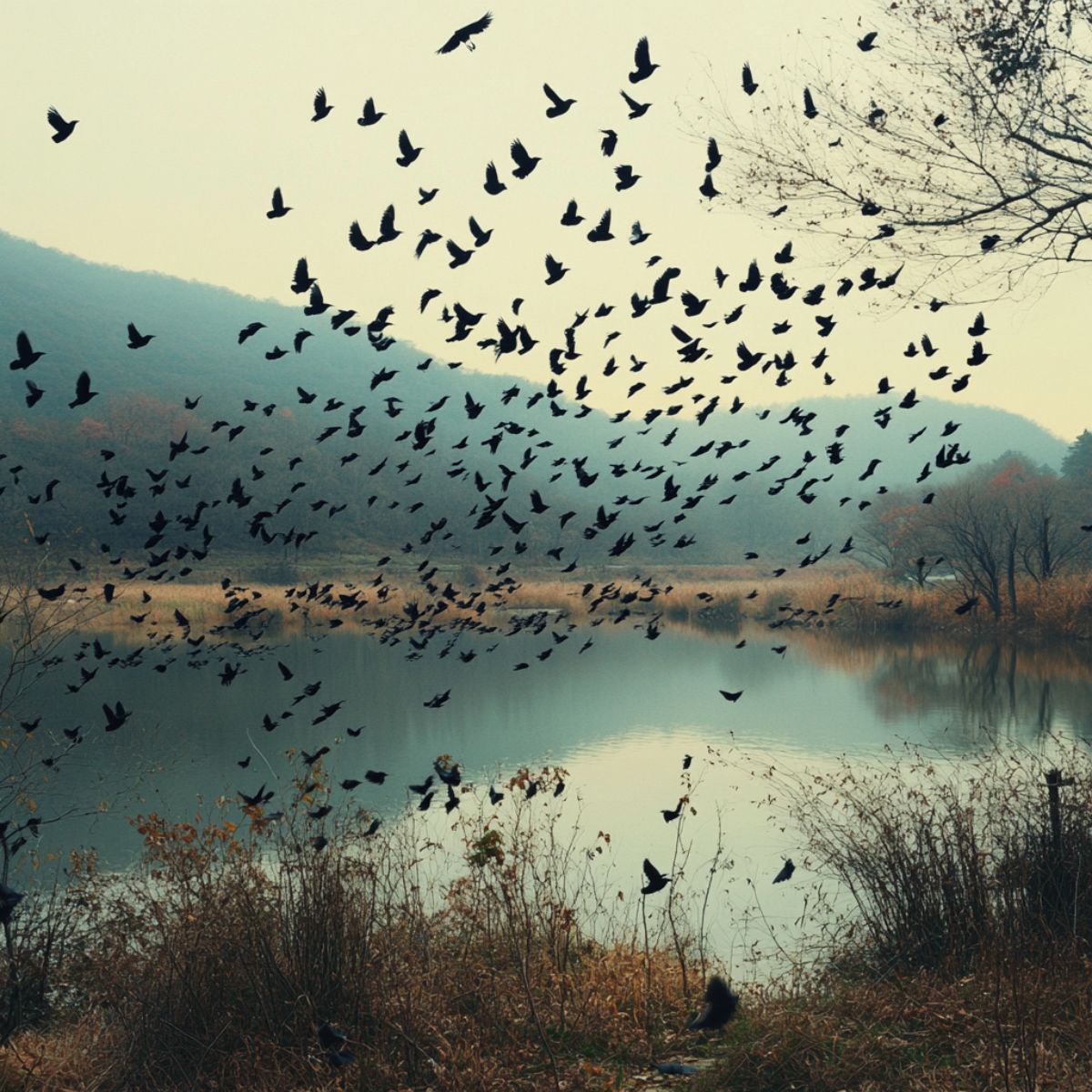 crows gathering in large numbers meaning